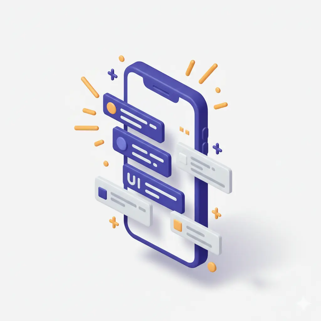 Mobiles UI Design Mockup erstellt mit FLUX.2-klein